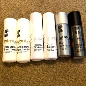 LABELM.2-peppermint cond.1-protein spray,1curl spray,1-dry shampoo1-volumemousse